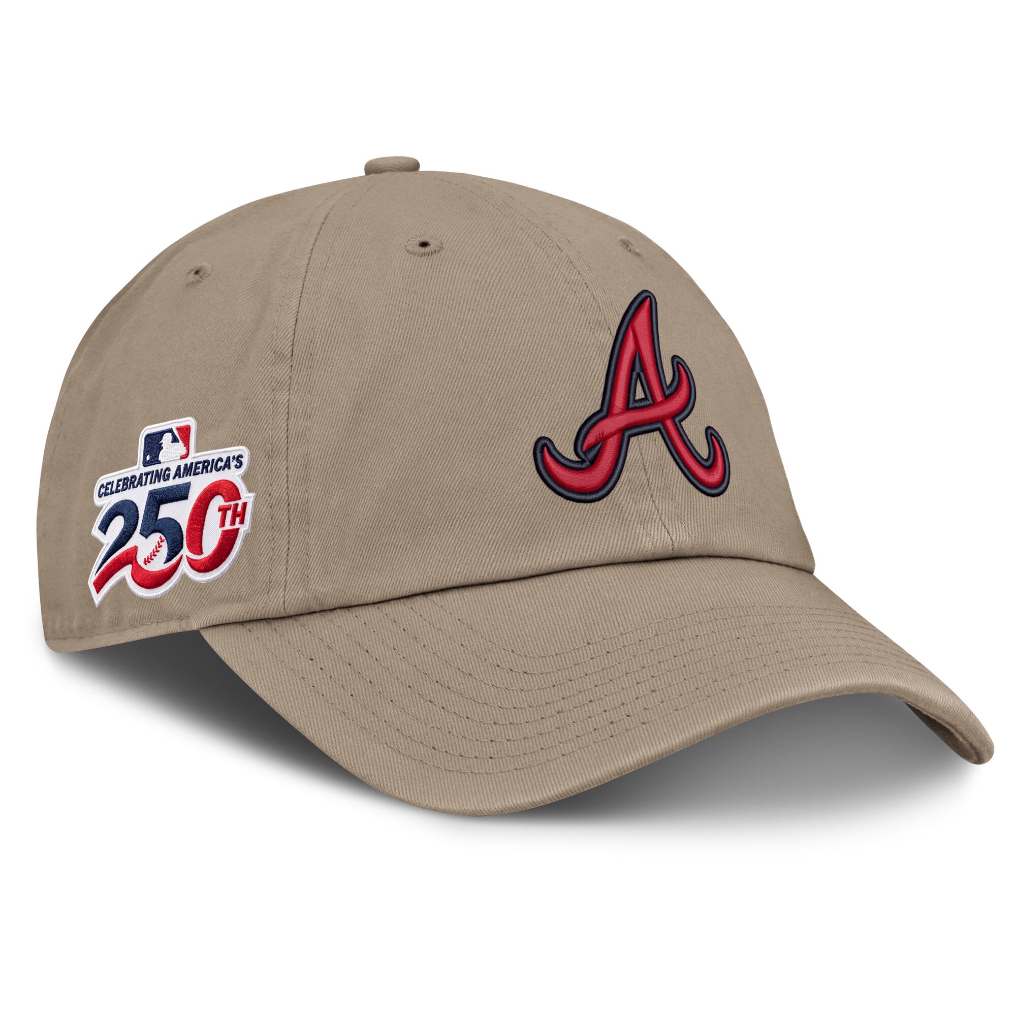 Men's Nike Khaki Atlanta Braves Celebrating America's 250th Club Adjustable Hat
